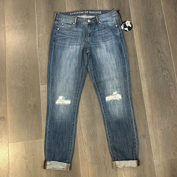 Articles of Society Distressed Boyfriend Jeans Women Size 24 - Picture 2 of 13